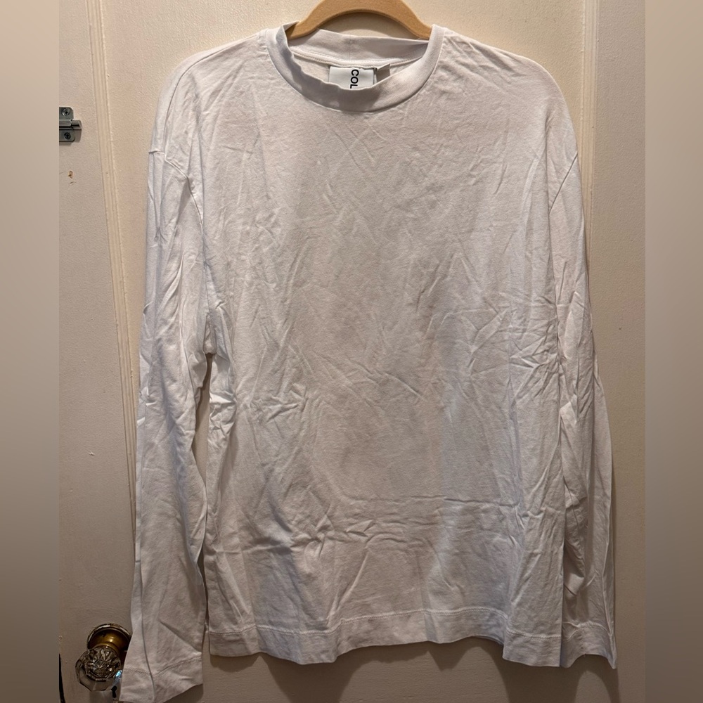 Collusion White Long Sleeve Tee L